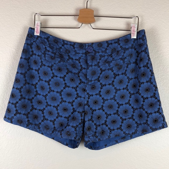 Anthropologie Pants - Anthropologie Elevenses Blue Eyelet Shorts Sz 8